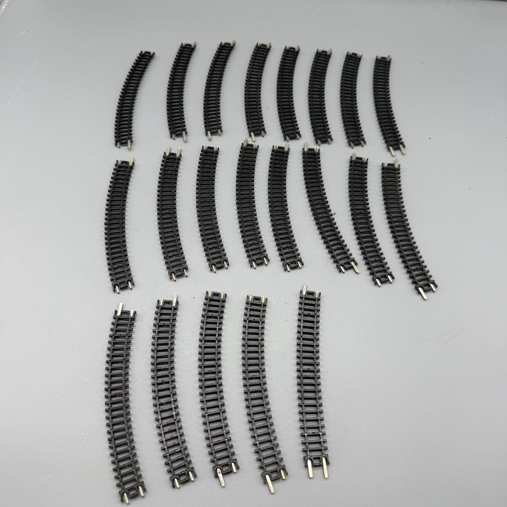 Atlas N Gauge No 2510 Curved Track 21 Piece Lot 5" Made in USA Vintage Train